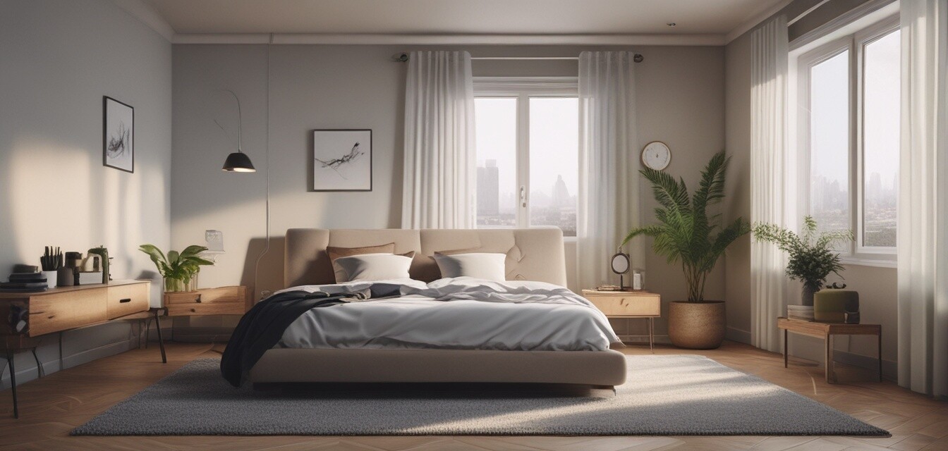 Bedroom with ideal temperature control features